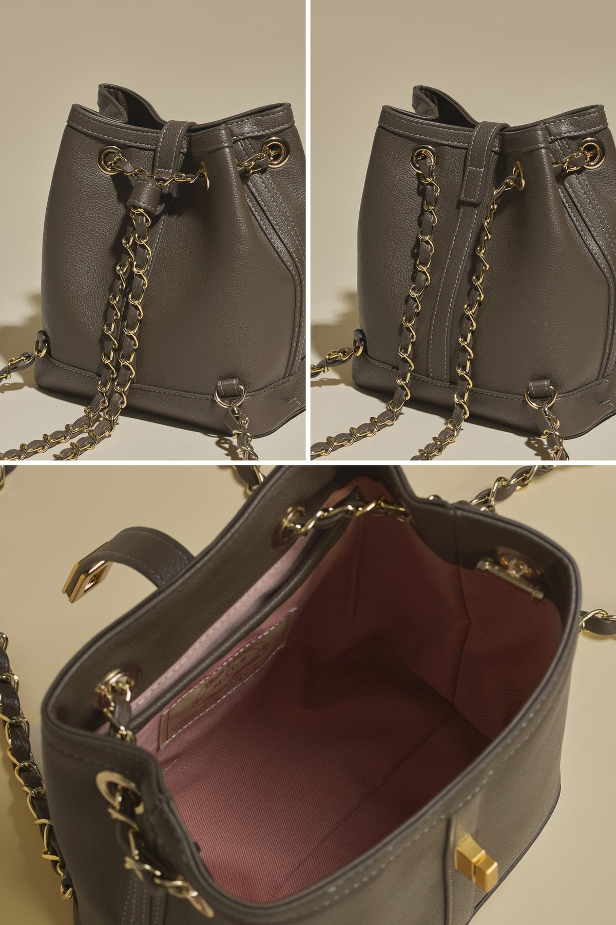 Firenze · Carol Backpack Étaupe (Gold)
