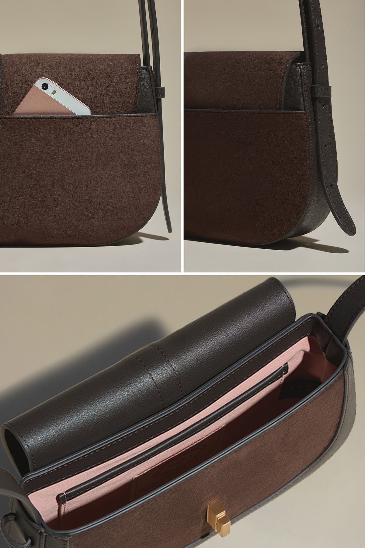 Suede · Baguette M Suede Walnut